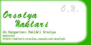 orsolya maklari business card