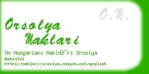 orsolya maklari business card